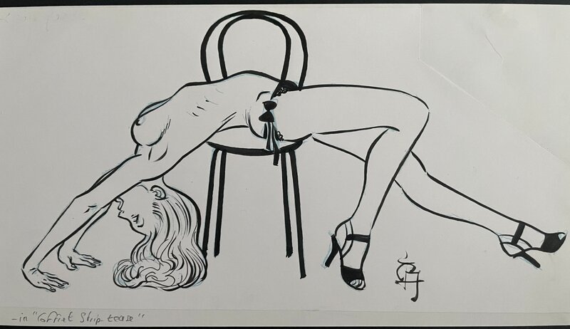 Coffret striptease par Olaf Boccère - Illustration originale