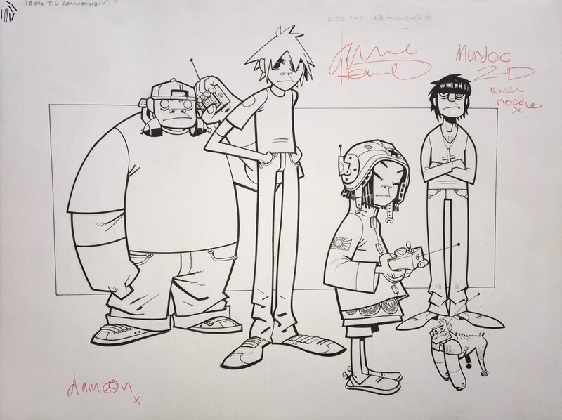 Gorillaz by Jamie Hewlett - Original Illustration
