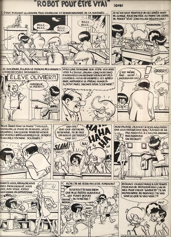 Jacques Devos, Genial Olivier planche originale que de souvenirs de jeunesse :) - Comic Strip