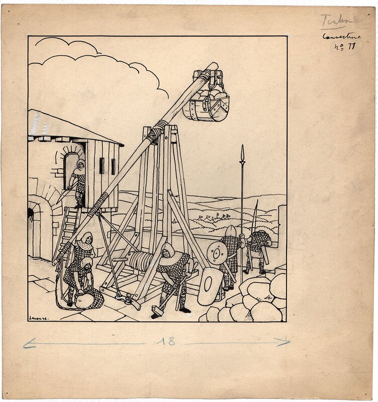 Jacques Laudy, Couverture Tintin no 12 de 1946 - Planche originale