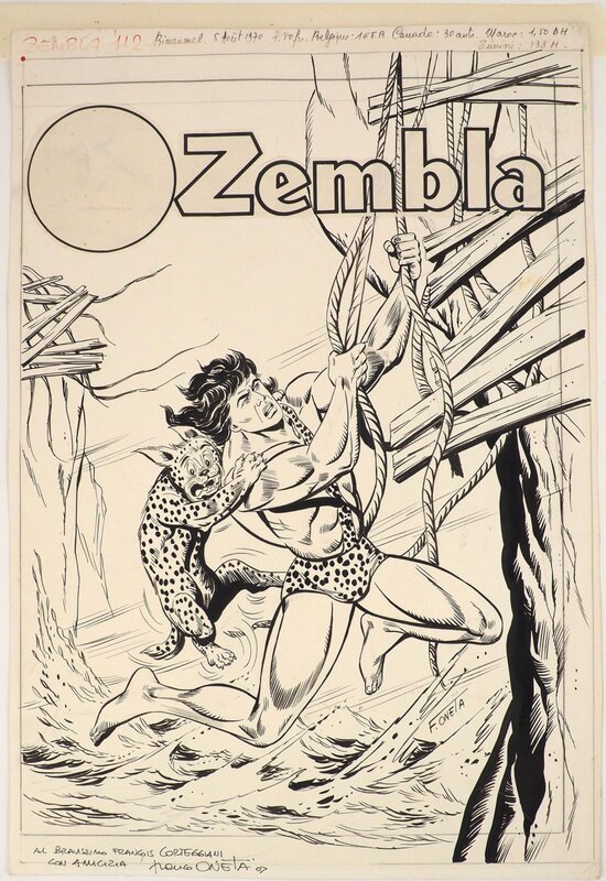 En vente - Franco Oneta, 1970 - Zembla - Couverture  du n°112 - Couverture originale