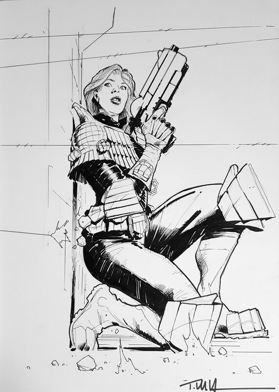 Judge Anderson by Trevor Hairsine - Original Illustration