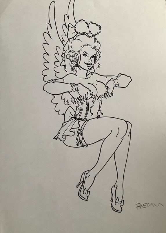 Pin up ailé par Félix Meynet - Illustration originale