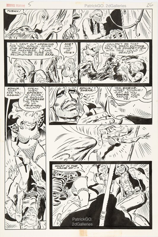 Frank Thorne, Marvel Feature #5 (Red Sonja) - Planche originale