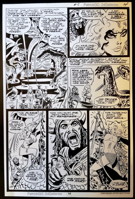 Red Sonja #5, p14 par Frank Thorne - Planche originale