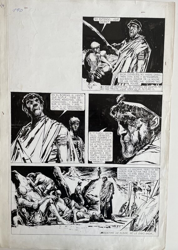 Alberto Breccia, Hector Oesterheld, MORT CINDER AUX THERMOPYLES - Planche originale