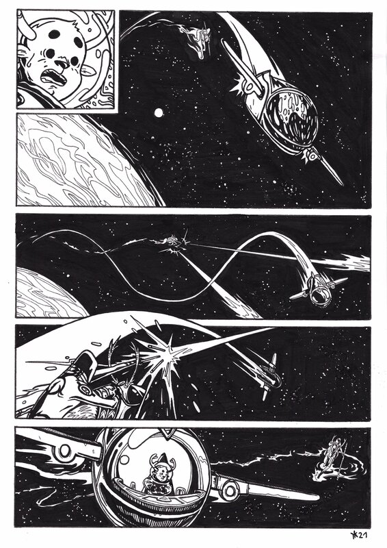 Kavege, Moon Deer, planche n°32, 2021. - Planche originale