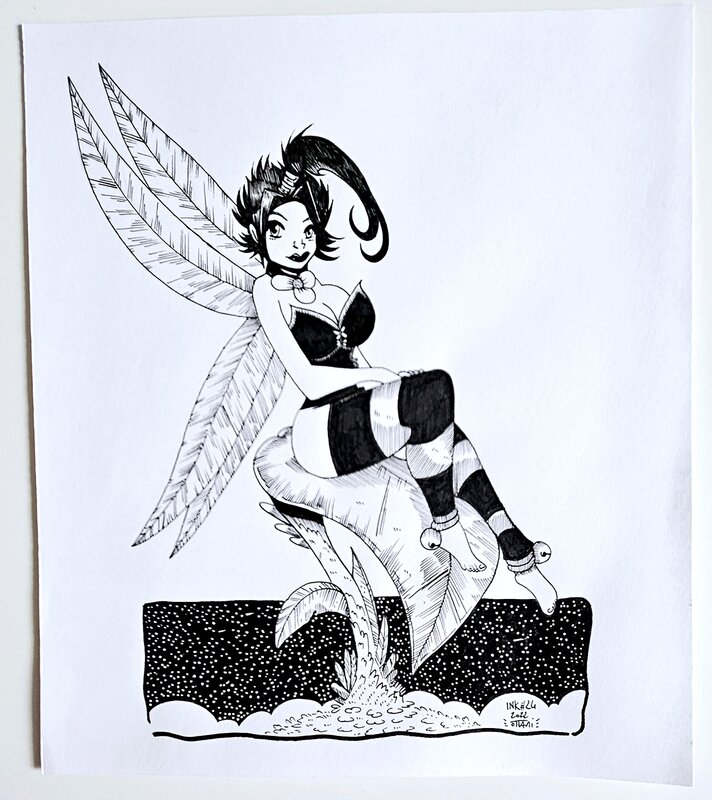 oTTami, Dessin original de l'Inktober 2022 : La Fée Clochette de Peter Pan ! - Illustration originale