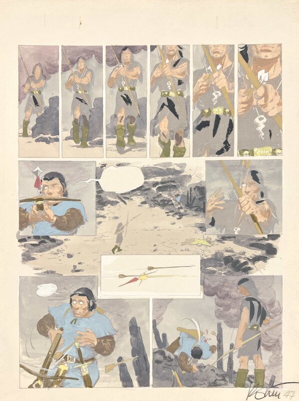 Grzegorz Rosinski, Thorgal - La Galère noire, pl 47 - couleur - Color guide