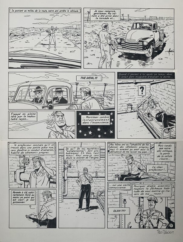 Ted Benoit, Jean Van Hamme, Blake et Mortimer - L’Etrange Rendez-Vous - Planche originale