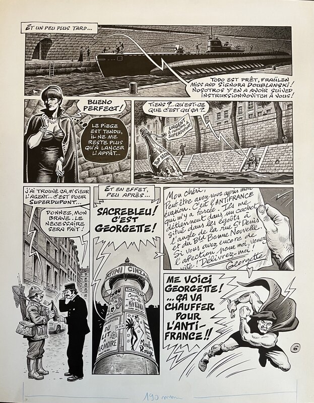 Super Dupont par Jean Solé, Gotlib, Jacques Lob - Planche originale