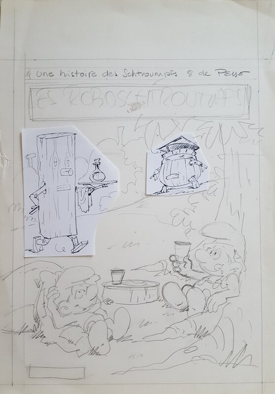 Studio Peyo, Peyo, Couv. On ne schtroumpf pas le progrés - Original Cover