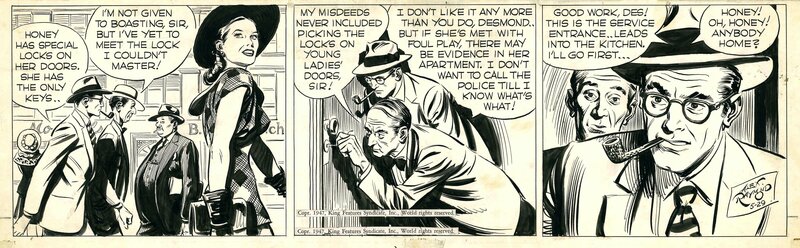 Alex Raymond, Rip kirby daily 5/29/47 - Planche originale