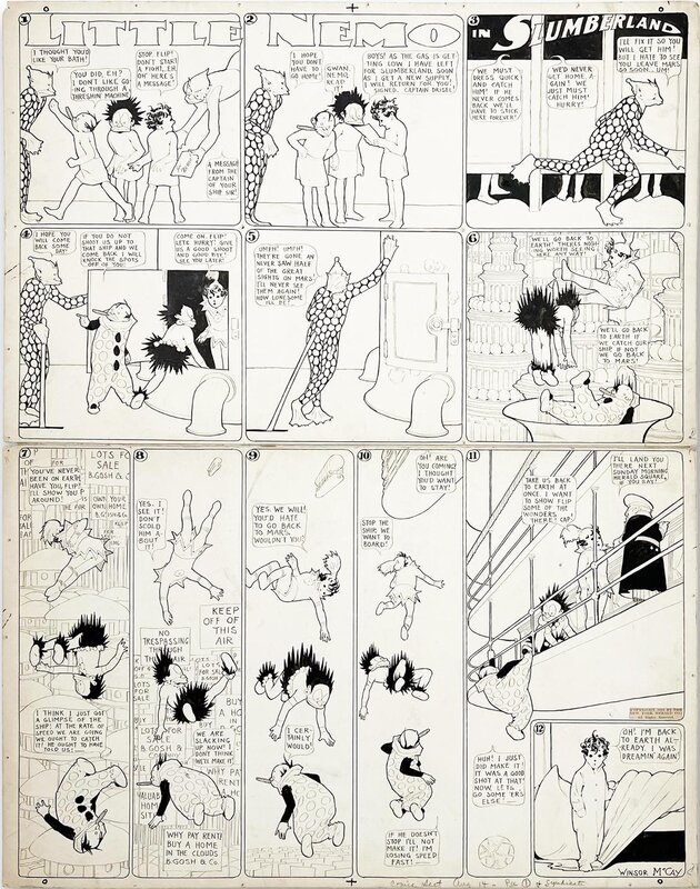 Little Nemo in Slumberland Sunday August 14, 1910 by Winsor Mccay - Comic Strip