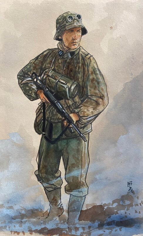 Fabrice Le Hénanff, illustration originale, Wannsee. - Illustration originale