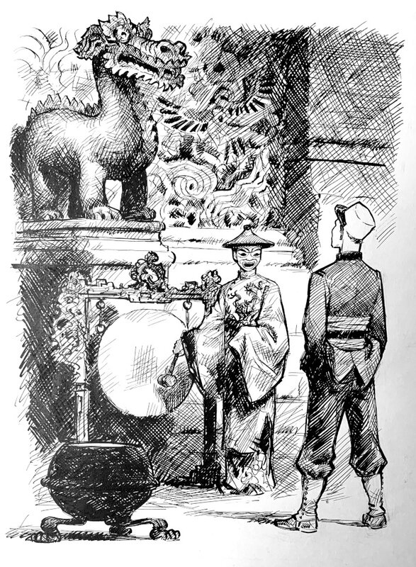 Pierre Joubert, Les Tigres de Chaï-Fang - Original Illustration