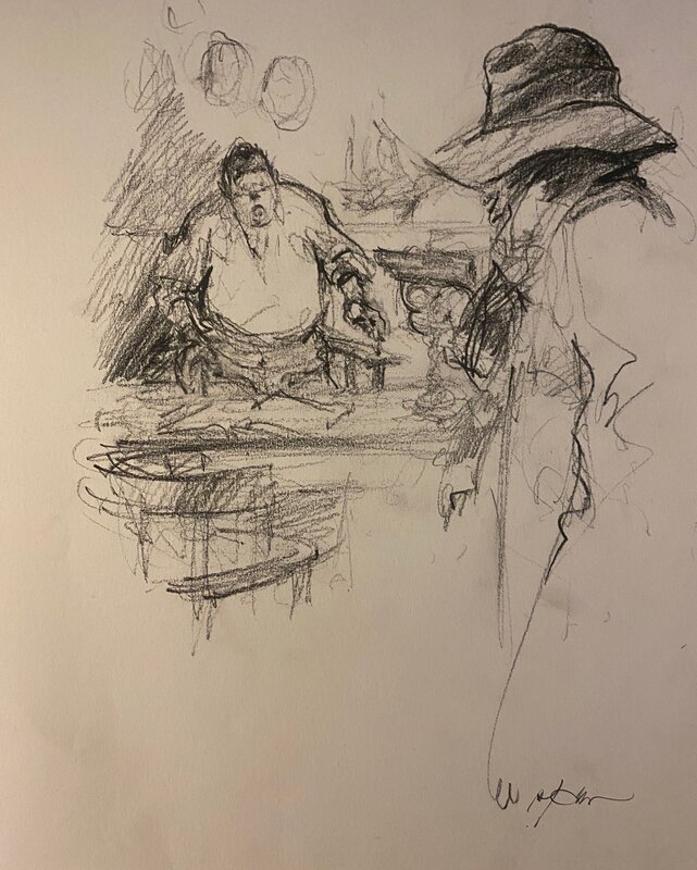 René Follet, illustration originale,
