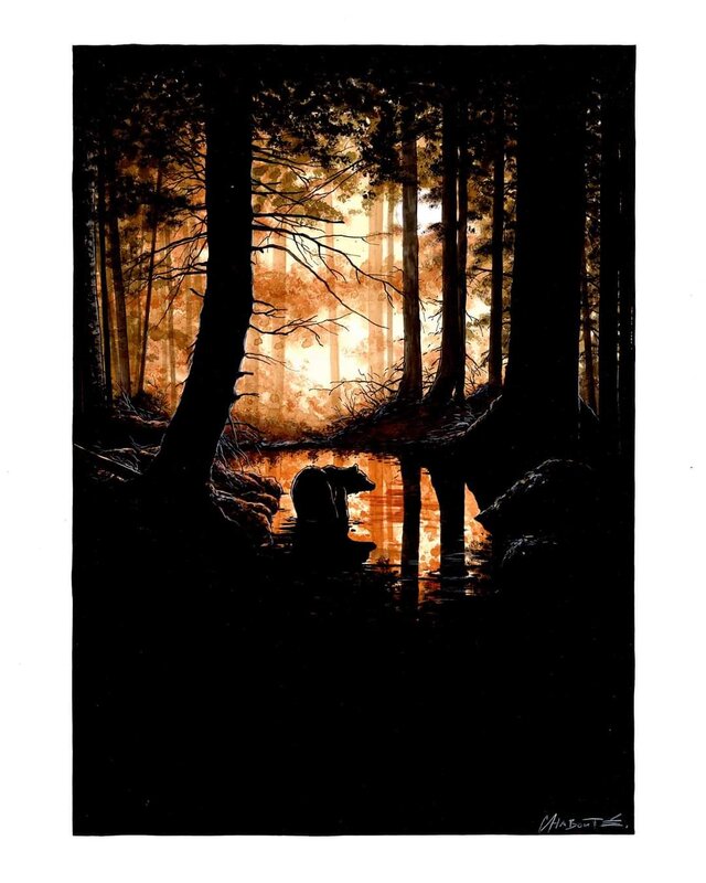 En vente - Pénombre... par Christophe Chabouté - Illustration originale