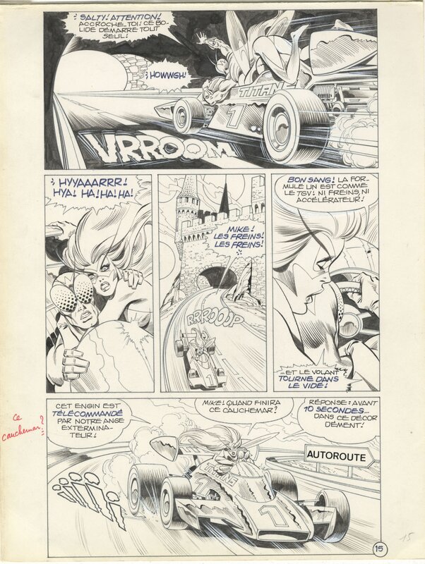 En vente - Mitton, Mikros, Planche n°40, Titans#76. 1985 - Planche originale