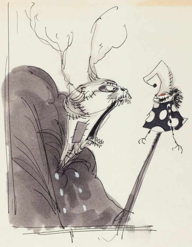 Tim Burton - The Black Cauldron - The Horned King - Illustration originale