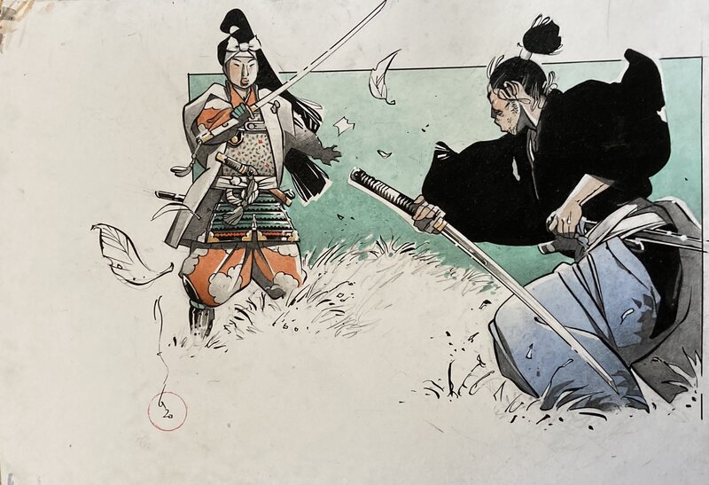 En vente - Le duel par Michetz - Illustration originale