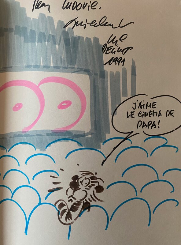 Mic Delinx, illustration originale, Joe le Tigre -j'aime le cinéma de Papa !- , 