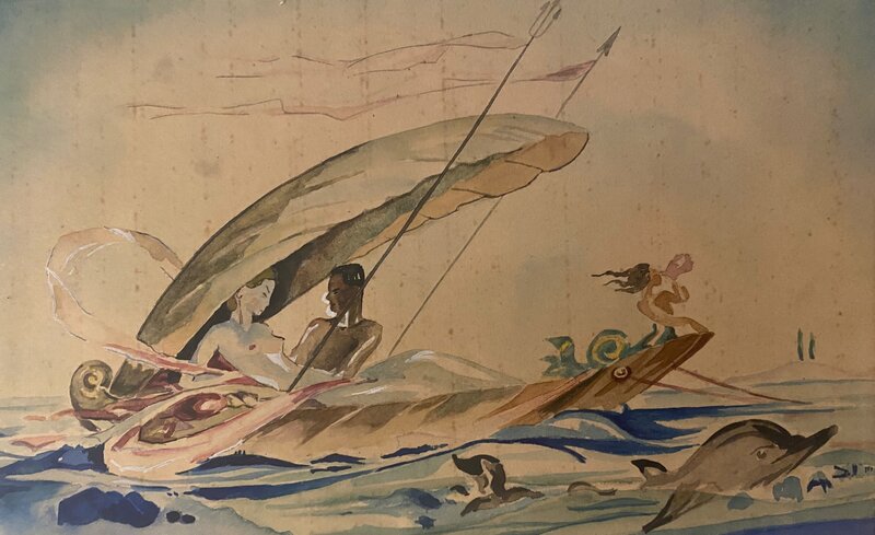 Le char d'Aphrodite par Jean-Adrien Mercier - Illustration originale