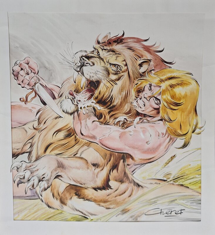André Chéret, Roger Lécureux, Couv. Rahan T22 La vallée des tourments - Original Cover