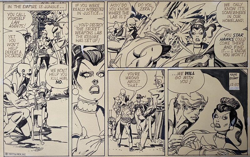 Gil Kane, Ron Goulart, Star Hawks - Strip du 30 Décembre 1977 - Planche originale