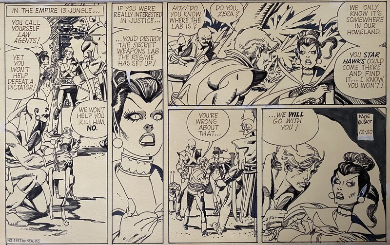 Gil Kane, Ron Goulart, Star Hawks - Strip du 30 Décembre 1977 - Planche originale