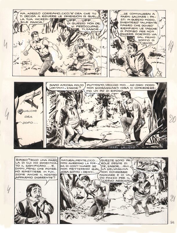 Zagor par Gallieno FERRI, Fergal - Planche originale