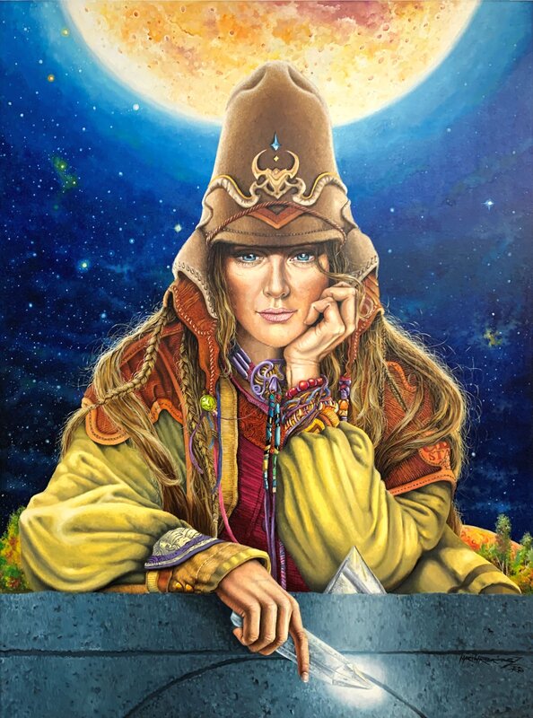 En vente - Martin Rodriguez, Starwatcher – Hommage à Jean Giraud (Moebius) - Œuvre originale
