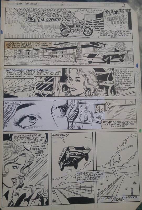 Luke McDonnely inked by Colletta, Team Americano #7 The Emperor of Texas - Planche originale