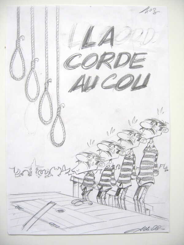 For sale - (2011) Achdé - Les nouvelles aventures de Lucky Luke T2 - La corde au cou - Essai de couverture original - Original Cover
