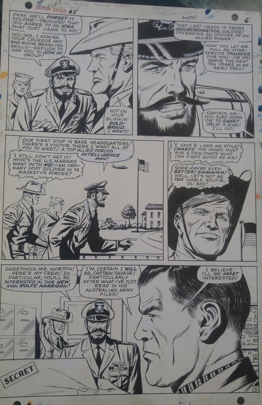 Captaino Savage 5 par Dick Ayers inked by Syd Shores - Planche originale