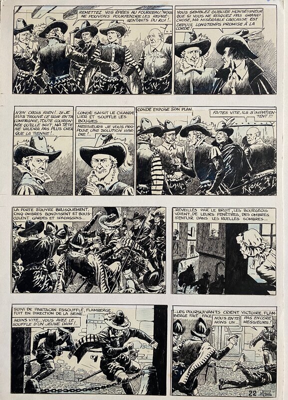 Etienne Le Rallic, planche originale, Capitaine Flamberge. - Comic Strip