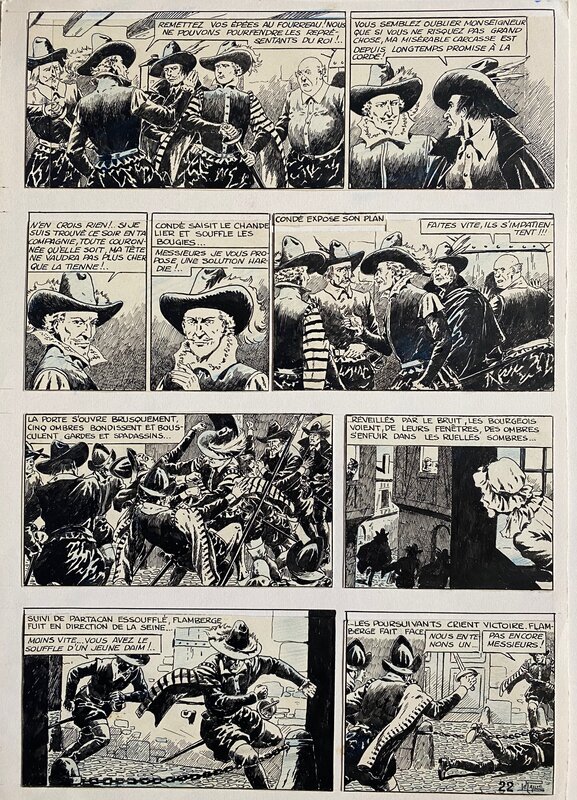 Etienne Le Rallic, planche originale, Capitaine Flamberge