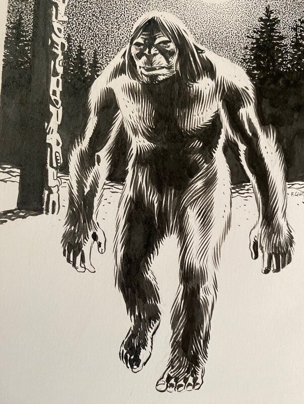 Fabio Civitelli, illustration originale, Sasquatch, il totem vivente ! - Original Illustration