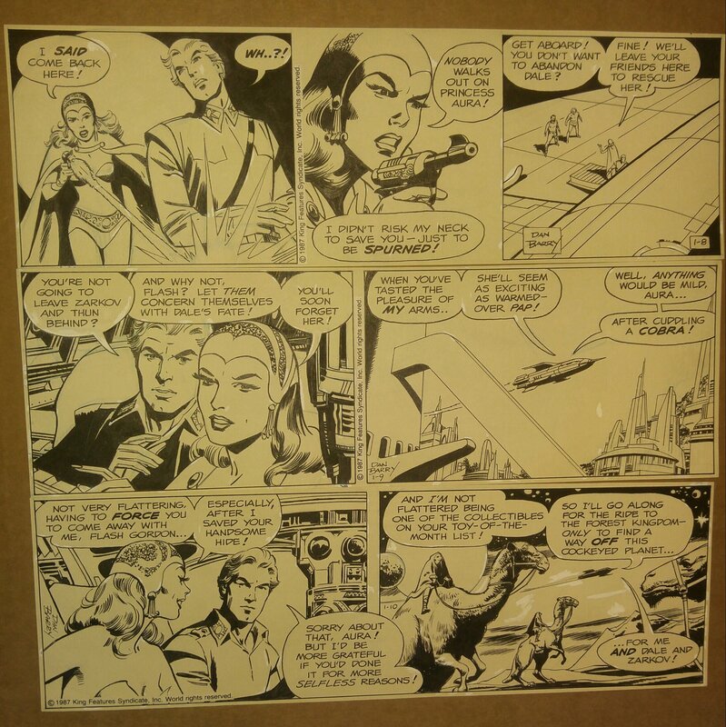 Dan Berry, Flash Gordon 4 strips consecutive group - Planche originale