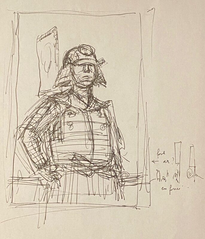 Robert Gigi, illustration originale, Ugaki, le Samouraï. - Œuvre originale