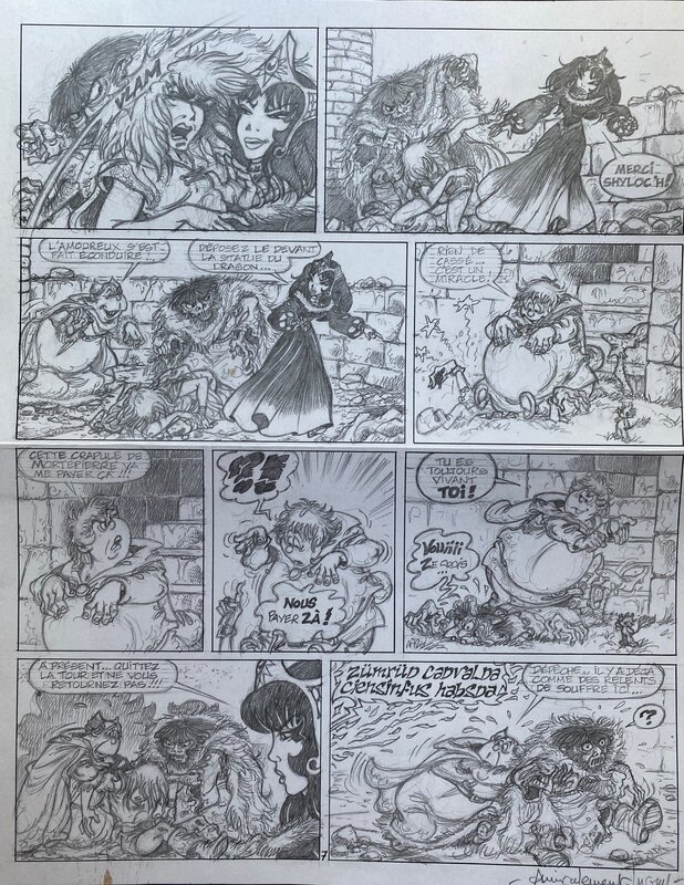 Philippe Luguy, planche originale, La magicienne des eaux profondes. - Comic Strip