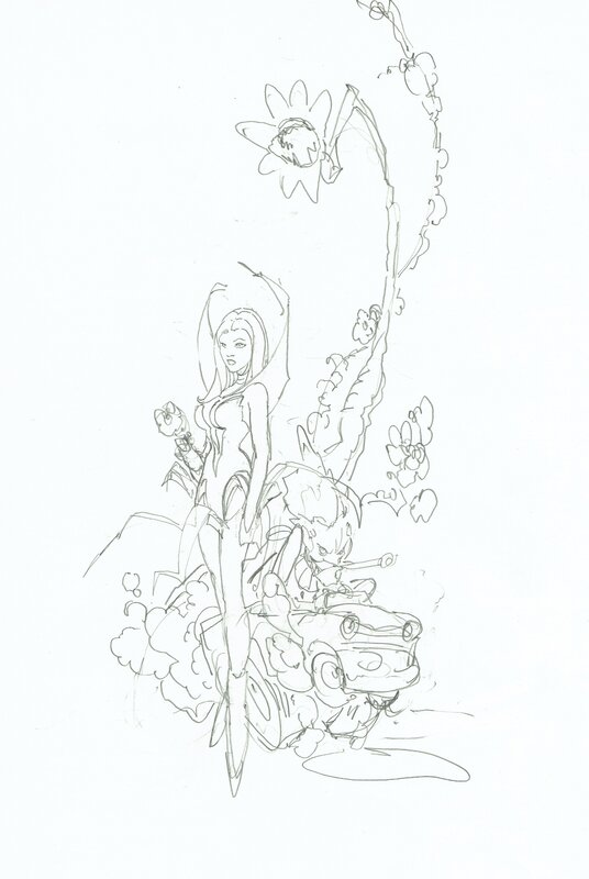 Chris Bachalo, Wanted Pin Up Prelim - Original Illustration