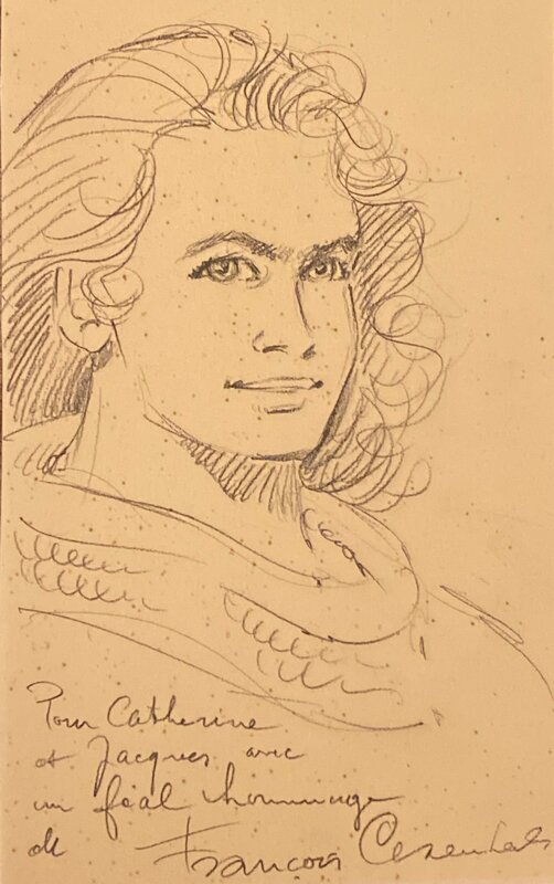 François Craenhals, illustration originale, Chevalier Ardent. - Dédicace