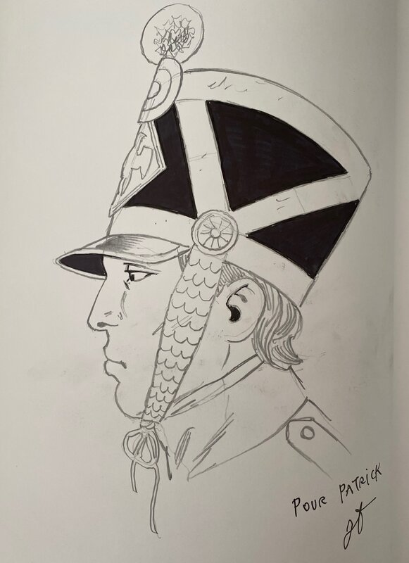 Jean Torton/Jeronaton, illustration originale, Soldat d'empire. - Dédicace