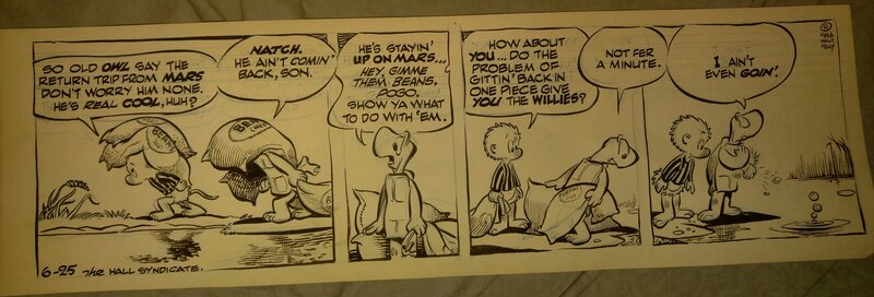 Walt Kelly, Trip to Mars : Pogo Opossum - Planche originale