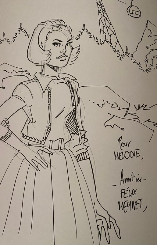 Félix Meynet, illustration originale, Livia, 