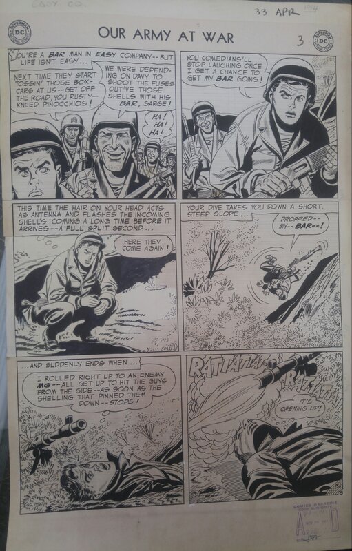 Irv Novick, Fighting Gunner Our Army at War #33 - Planche originale