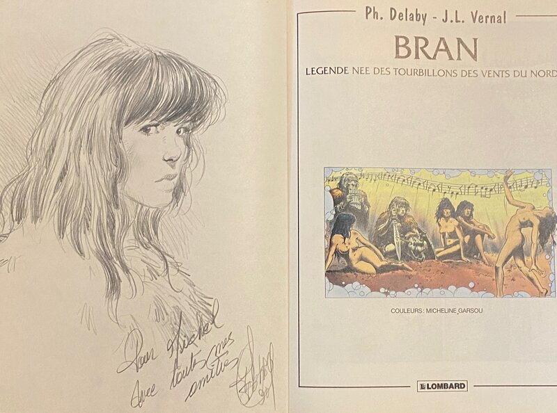 Philippe Delaby, illustration originale, Bran. - Dédicace