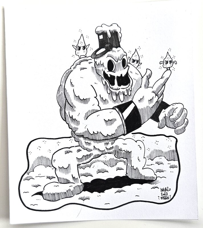 Dessin original de l'Inktober 2023 : Mortimer Freeze de Cuphead par oTTami ! - Illustration originale