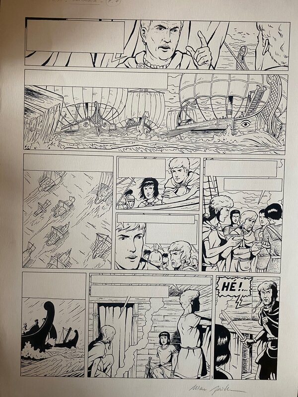 Jacques Martin par Marc Jailloux, planche originale, Alix, 